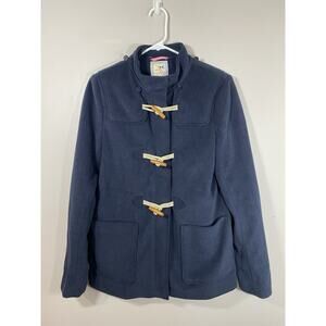 Tommy Hilfiger Girl Peacoat Womens MEDIUM Navy Blue Soft Corduroy Zip‎ Toggle